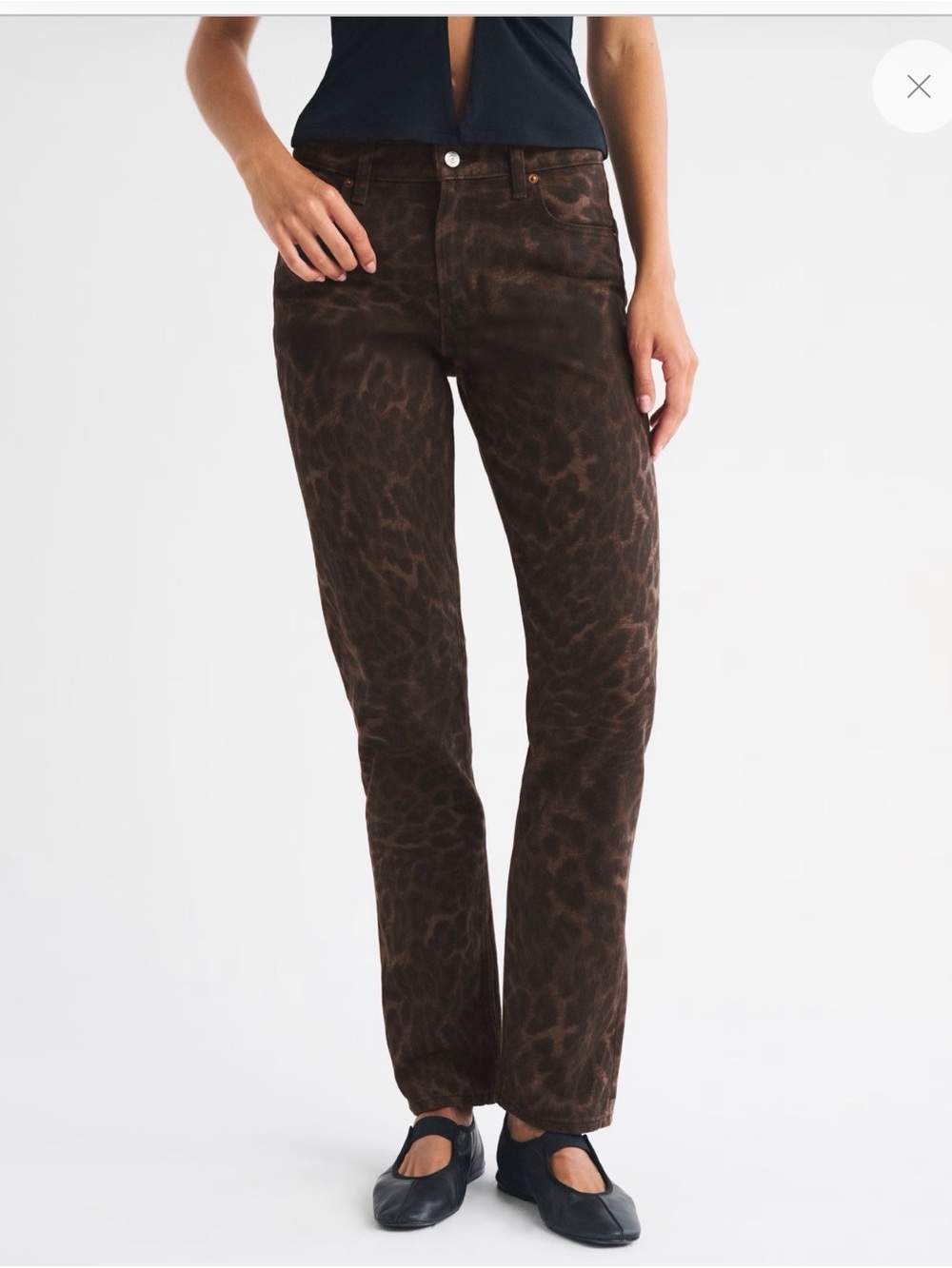 Never Been Worn!! Abercrombie & Fitch Dark Brown Leopard-Print Straight Jeans